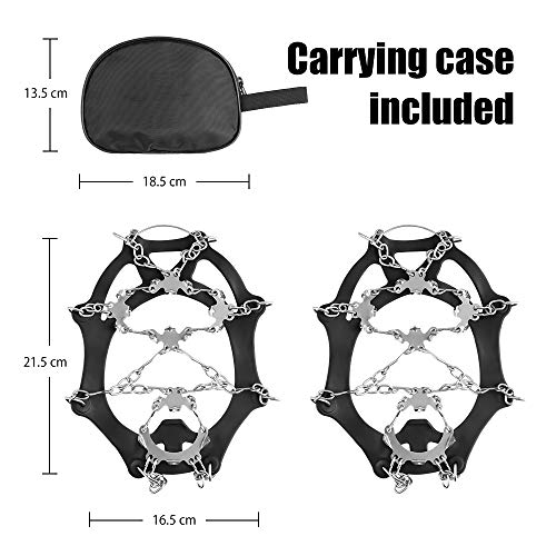 image for Plemo Traction Cleats, Stainless Steel Ice Crampons with 18 Spikes, Ic