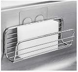 Adhesive Sponge Holder Sink Caddy for Kitchen Accessories, SUS304 Stainless Steel Rust Proof Water Proof, Quick Drying