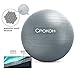 CPOKOH Exercise Ball Fitness Ball for Yoga,Pilates,Workout, Balance, Therapy, Desk Chair with Foot Pump (Gray, 65cm) (Silver, 65cm)