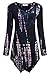 Sixother Womens Tie Dye Tunics Long Sleeve Hankerchief Hemline Tops Fall Shirts Blue Purple