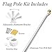 Anley 5 Feet Wall Mount Flagpole, Aluminum Flag Pole with Rotating Rings - Weather Resistant & Rust Free - Gold Ball Top