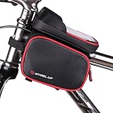 Idea Bike Phone Mount Bag, Waterproof Universal Cycling Bicycle Frame Bags Phone Mount Holder for iPhone 6/6s/7/7s/8/X Plus Samsung 7 Note 7 Below 6.2 inch Top Tube Handlebars Storage Bag