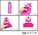 Jerrybox Collapsible Water Bottle - 750ml, Silica Gel, Medical Grade, BPA Free, FDA Approved, Leak Proof Silicone Foldable Sports Bottle, for Sports, Outdoor, Travel, Camping, Picnic(26 oz) (Fuchsia)