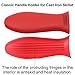 Handle Holder Pan Scraper Grill Scraper Silicone Hot Handle Holder for Cast Iron Skillets with BPA Free Silicone in 4 Pack (Red)