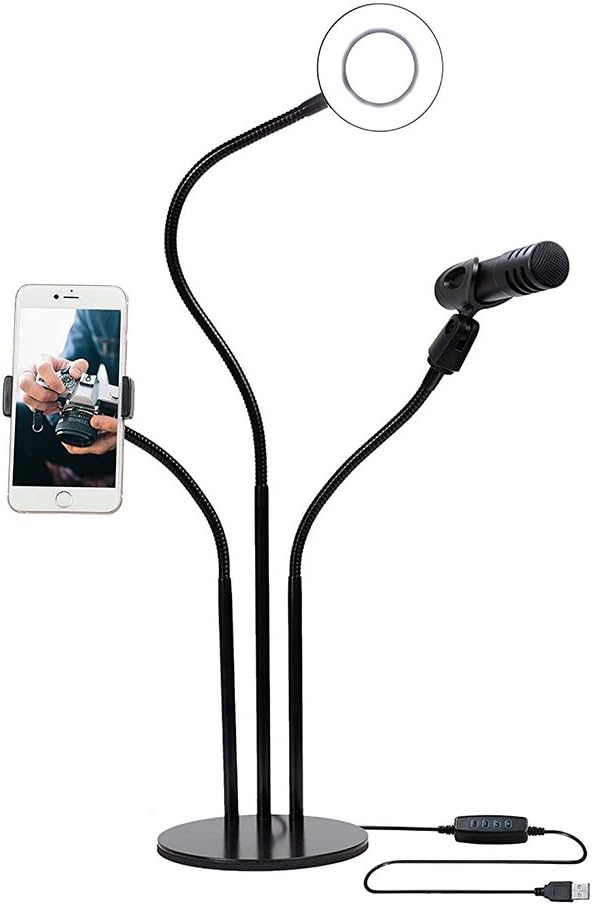 Selfie Ring Lighting with Stand Cell Phone Holder for Livestream Lighting, Fill-in Beauty Light, Video Produce for All Types of iPhone/Samsung/Android Phone