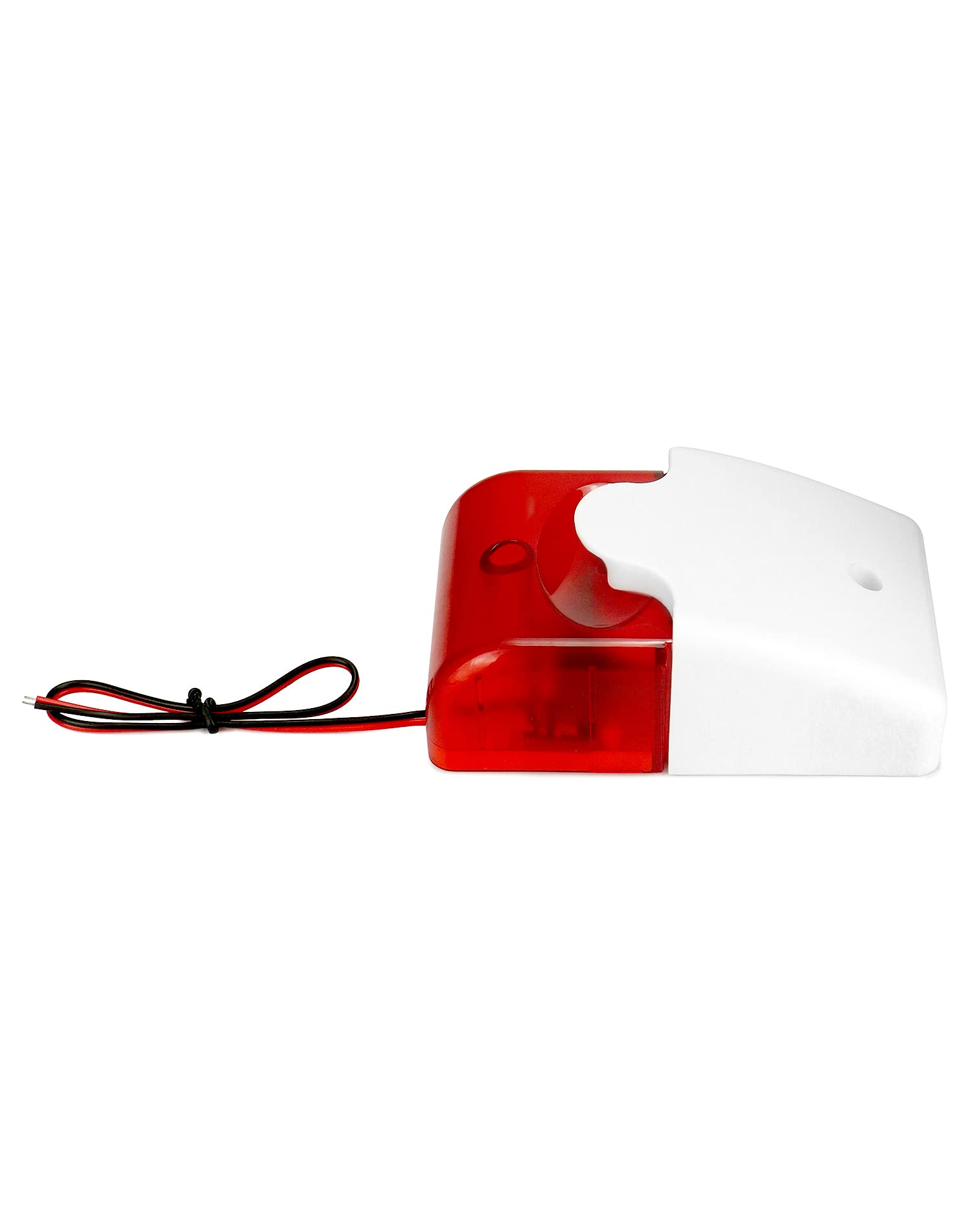QWORK Electric Security Siren, DC9 to 12V Wired Strobe Siren with Red Light, Sound, and Flash Buzzer for Home Security Alarm System