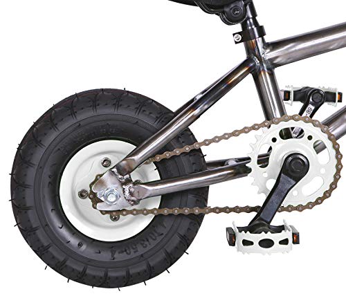 Kobe "Rusty Rat Rod" Mini BMX - Raw + White - Freestyle, Trick, Stunt Bicycle 10" Wheels - Thumbnail 3