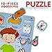 Wooden Peg Puzzle, My Body - Outside - Learning Educational Pegged Puzzle for Toddler & Kids (10 pcs) Gleeporte