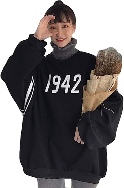 Amazon Mlboss レディース パーカー ゆったり 長袖 トレーナー タートルネック カットソー カジュアル 韓国ファッション トップス ビッグシルエット 可愛い プルオーバー 秋 トレーナー パーカー 通販