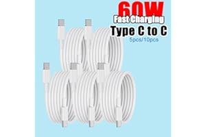 [5pcs Fast Charging Cables] 5pcs USB-C to USB-C Fast Charging Cables, 20W High-Speed Data Sync Cords, Compatible with iPhone 