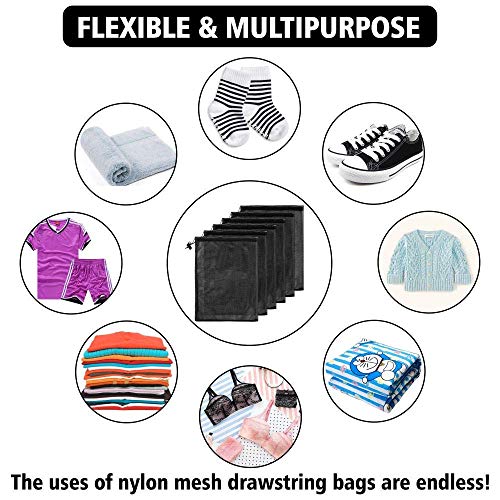 image for QVQQ Mesh Stuff Sack Large Lightweight Golf Ball Bag Durable Nylon Mes