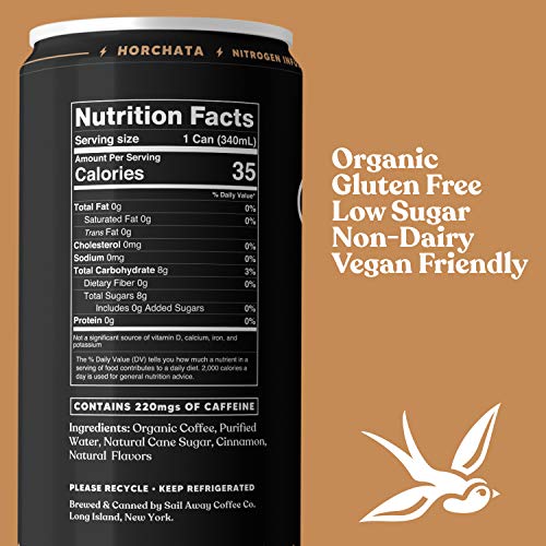 Sail Away Coffee Nitro Cold Brew Coffee Cans Less Acidic Coffee