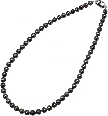 Amazon 真珠 パール ネックレス あこや真珠 パールネックレス 6 5mm 7mm 黒真珠 ブラックパール ブラックカラー シルバー アコヤ本 真珠 冠婚葬祭 葬儀 葬式 法事 ネックレス 通販