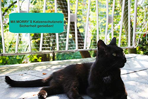 Morry's Katzennetz Transparent für Balkon & Fenster| 8x3m Sicherheitsnetz inkl. Befestigungsmaterial – Bild 4