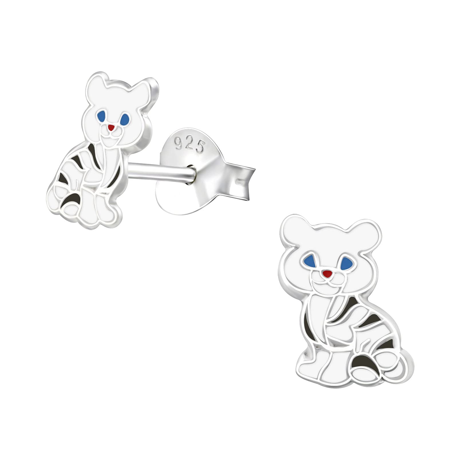 925 Sterling Silver Lightweight Hollow-Back Cat Stud Earrings for Women & Girls – Cute Kitten Animal Pet Jewellery Gift Boxed