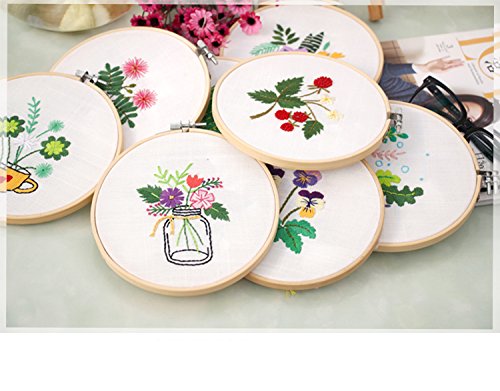 Cross Stitch Stamped Embroidery Kit - Eafior DIY Beginner Counted Starter Cross Stitch Kit for Art Craft Handy Sewing Including Color Pattern Embroidery Cloth,Embroidery Hoop,Color Threads,Tools Kit - Thumbnail 4