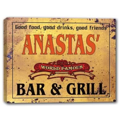 ANASTAS' World Famous Bar & Grill Canvas Print 16" x 20"