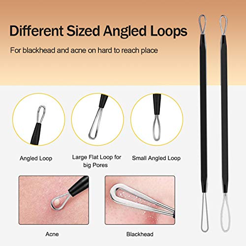 Blackhead and Blemish Remover, Aooeou Pimple Popper Tool Kit Comedone