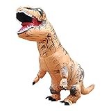 Inflatable Adult Dinosaur T-Rex Costume Suit Fancy Dress Halloween (Brown)