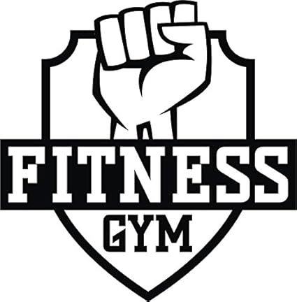 Amazon Com Fitness Gym Center Black And White Logo Icon Vinyl