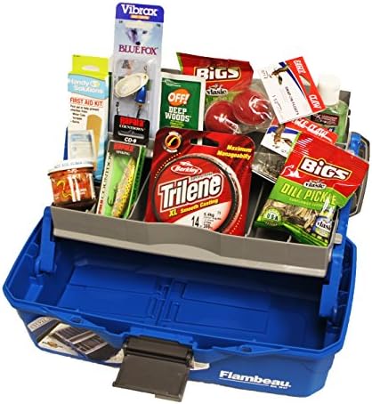 Fully Stocked Tackle Box - Line - Lures - Hooks - Bait - Bobbers (Blue)