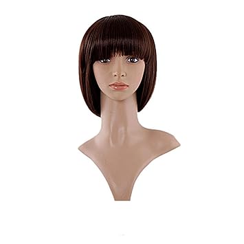 Amazon Com Short Hair Straight Synthetic Black Brown White Blonde