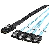 CableCreation Mini SAS 36Pin (SFF-8087) Male to 4 SATA 7Pin Female Cable, Mini SAS Host/Controller to 4 SATA Target/Backplane, 1.0M