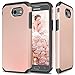 TJS Samsung Galaxy J3 Emerge/J3 Prime/Amp Prime 2/Express Prime 2/Sol 2/J3 Mission/J3 Luna Pro/J3 Eclipse Case, Ultra Thin Slim Hybrid Shockproof Protection Rugged Phone Case Armor Cover (Rose Gold)