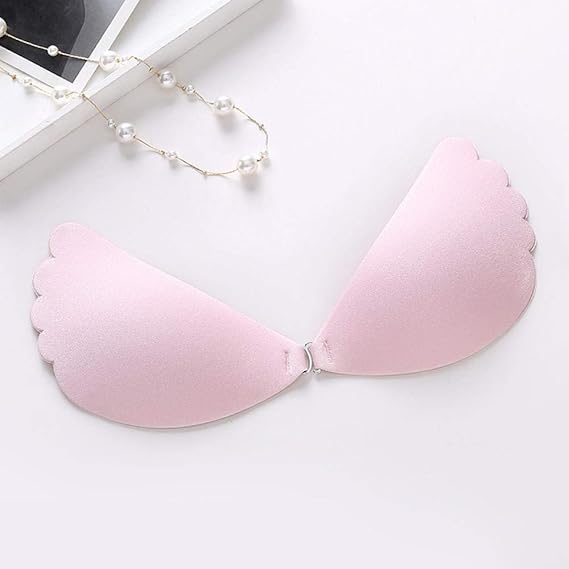 Amazon Co Jp ブラジャー シリコンブラ ワンピースチェストステッカー 透湿性 目に見えないウェディングドレス用シリコンブラ ピンク C 40g 服 ファッション小物