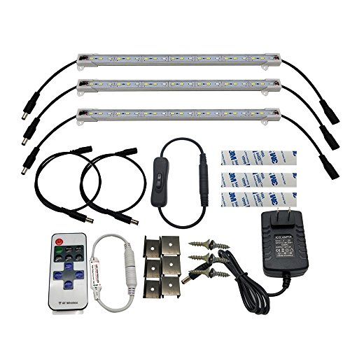 HAMRVL 5730 Aquarium Coral LED Strip Light Spool Waterproof LED Plant Grow String Lights DC 12V 1ft 3Pcs With power and remote (1Red 2White 1Blue )