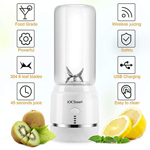 iOCSmart Portable Blender USB Rechargeable, Wireless Electric Personal