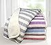 effe bebe Magnolia Cable Knit and Sherpa Baby Blanket (Light Grey Stripe)