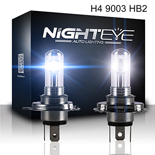 H4 9003 HB2 Car LED Fog Light Blubs Replacement, NIGHTEYE Extremely Bright 80W 3,000 Lumens 6000K Daytime White Car Fog Light Conversion Kit,with 8 LEDs CREE LED Chips for Fog Light Lamps Replacement