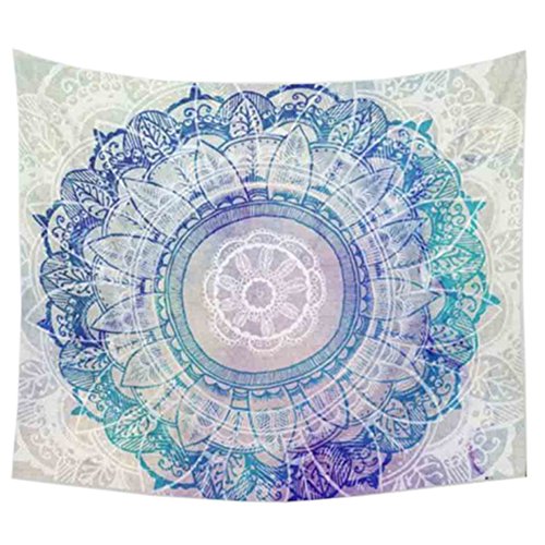 Thin Indian Wall Hanging Light Blue Flower Tapestry Psychedelic Bohemian  Tapestries
