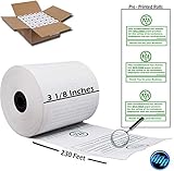 Pre Printed 3 1/8 x 230' Thermal Receipt Paper 50 Rolls Cash Register Rolls BPA Free - BuyRegisterRolls