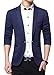 Men's Slim Fit Casual One Button Blazer Jacket (1416 Navy, M)