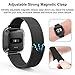 SWEES Milanese Bands with Protective Bumper Case Compatibe Fitbit Versa Smart Watch, Stainless Steel Metal Mesh Magnetic Replacement Band Women Men Small Large, Black, Silver