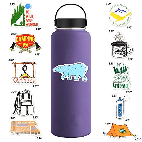 Camping Stickers and Decals Camping Vinyl Stickers for Water Bottle