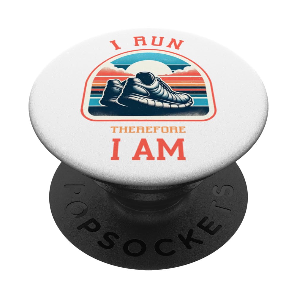 I Run, Therefore, I Am - A Runners Design PopSockets Swappable PopGrip
