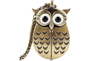 AKOAK 1 Pack Vintage Owl Pocket Watch