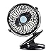Intbase USB Clip Desk Fan,USB Charging Fan, 360° Rotation USB Clip Desk Fan Mini USB Personal Cooling Fan, Powerful Wind for Baby Stroller,Outdoor Activity, Office (Black)