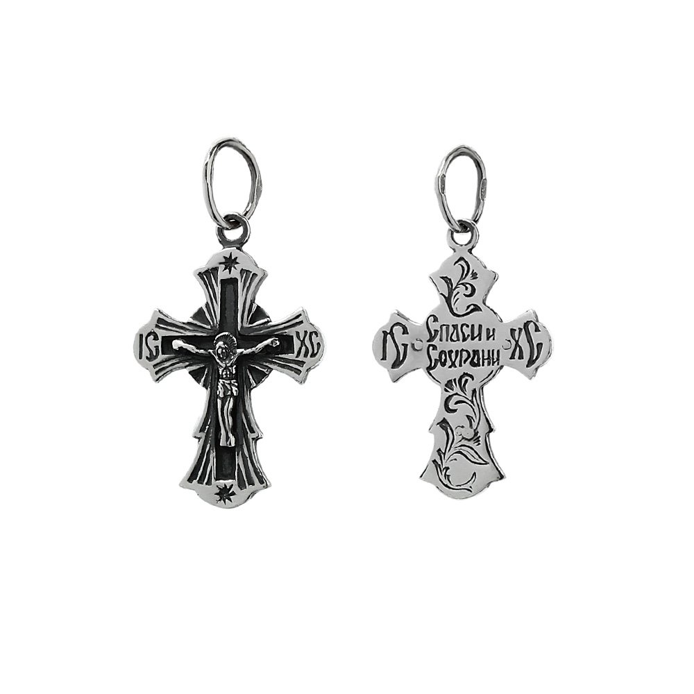 NKlaus 925 sterling silver cross orthodox crucifix pendant faith symbol 6272 baptism