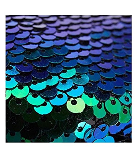 YuKing Unisex Mermaid Sequins Fanny Waist Pack Double Color Beach Waist Bag Casual Sport Outdoor Travel Crossbody Bags (Green/Black) - Thumbnail 3