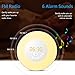 YaFex Wake Up Light- 2017 Newest Sunrise Simulation Alarm Clock with Sunset & Snooze Function- 6 Natural Sounds & FM Radio USB Charger Touch Control