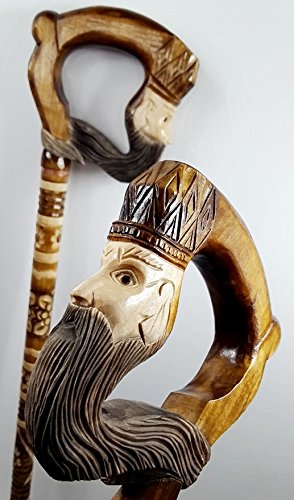 33 inch KING Cane Walking Stick Wooden Handmade Men's Accessories