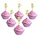 Elesa Miracle 24pc Glitter Gold Ballerina Cake Cupcake Topper, Wedding Bridal Shower Birthday Decoration Fairy Cake Topper (24pc Dancing Girl)