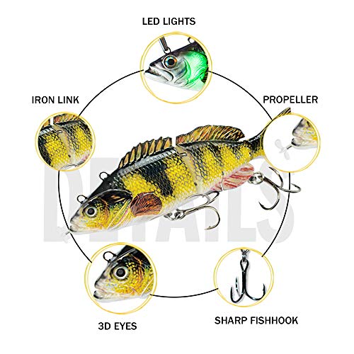 Robotic Swimming Lure,ODS Electric Fishing Lure 4 Segment Jointed