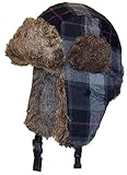 Angela & Williams Tartan Plaid Russian/Trooper W/Faux Fur Winter Hat (One Size)