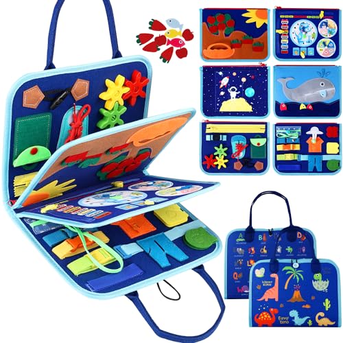 Toddler Travel Toys Busy Board For Toddlers 2-3 Years Wooden