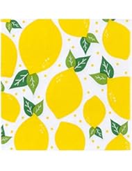 X&O Paper Goods Yellow Lemons Paper Cocktail Napkins, 20pc, 5.5' x 5.5'